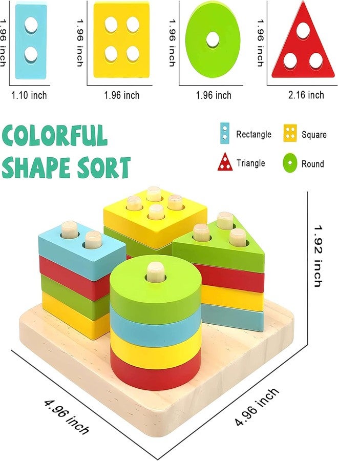 JBM ENTERPRISE Educational Shape Sorting Puzzle Toy with Colorful Wooden Blocks for Kids, Toddlers and Preschoolers | Learning Shapes | Counting Colours - Image 3